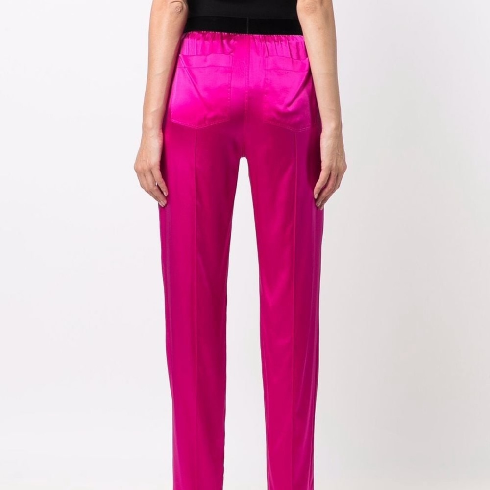 Tom Ford Stretch Silk Satin PJ Pants in Hot Pink, Size S - Picture 3 of 7